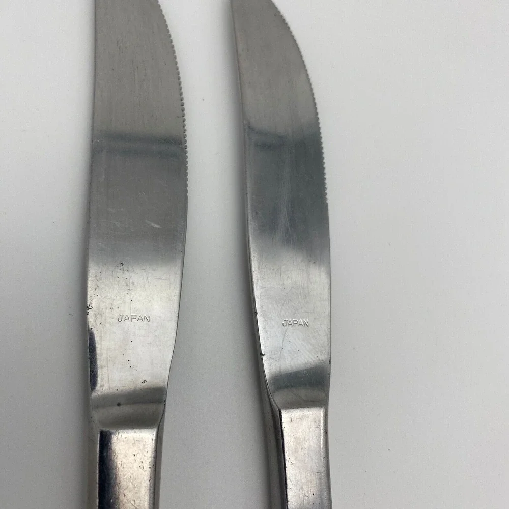 Interpur Petal‎ Florenz Stainless Flatware Knives Japan Vintage MCM (Lot of 2)